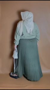 Rok plisket panjang wanita dewasa jumbo premium hyget halus dan tebal