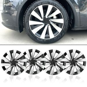 19 Inch Wheel Covers for Tesla Model Y Juniper 2025 2026 4PCS Spiral Hubcaps Wheel Rim Protectors with Center Caps for Model Y Juniper Accessories Seamless Fit Sporty Style