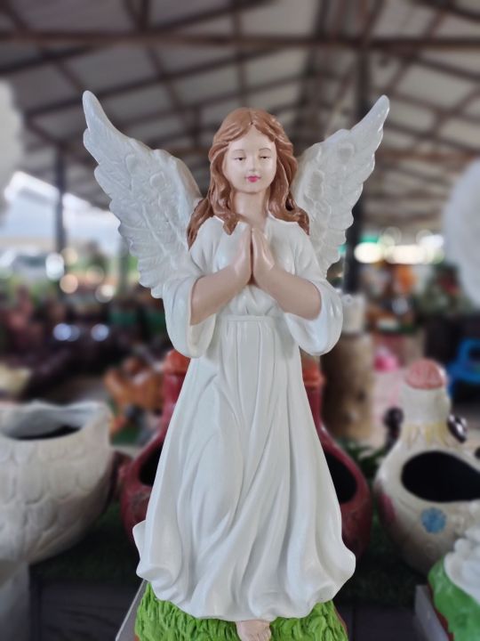 ตุ๊กตาปูนปั้นนางฟ้ากลางปีกสำหรับแต่งสวน