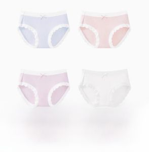 miiow | Pure Cotton Triangle Underwear For Girls Childrens Anti-Bacterial Bottom Briefs Soft Elastic Comfortable All Season Innerwear