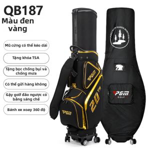PGM | Túi Gậy Golf Có Cái Mũ Có Thể Mở Rộng 4 Bánh Xoay Có Thể Đẩy Được