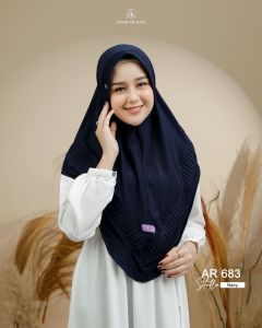 ARRAFI Hijab Instan AR 683 Stella Premium Polos Lipit Pet Antem