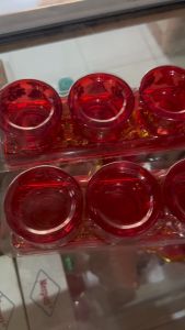 Cangkir / Gelas Sembahyang Warna Merah Set isi 3 dan isi 5 Bahan Kristal