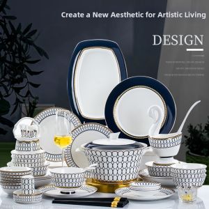 Elegant Simple Style Bone China Dinnerware Set