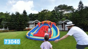 🔥READY STOCK🔥 Inflatable castle childrens double slide water gun combination outdoor water park amusement equipment