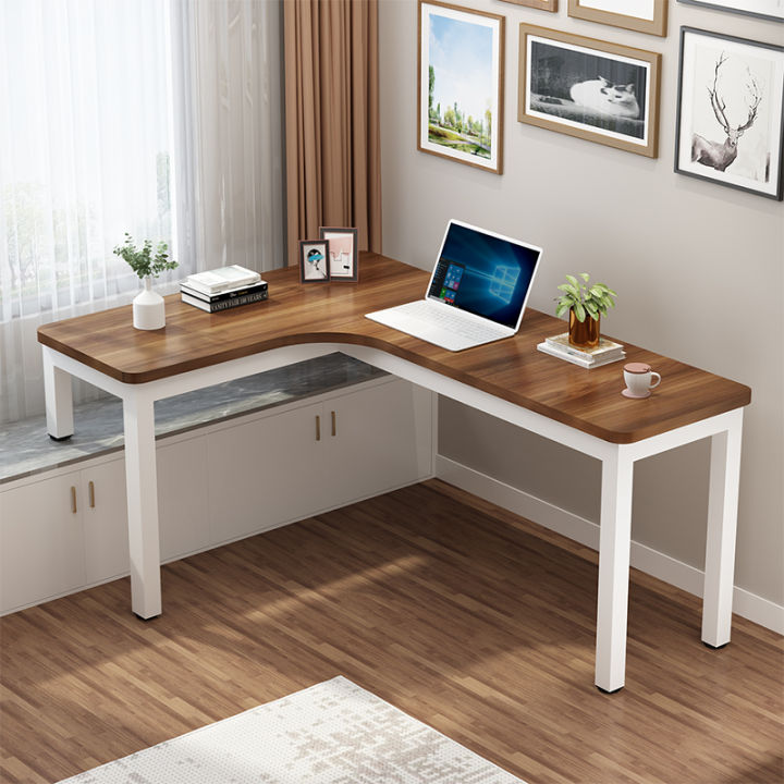 Solid Wood Bay Window Corner Table Student Household LShaped Corner