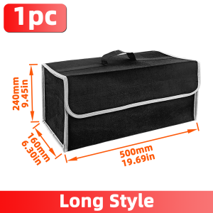 1pc Foldable Car Trunk Storage Bag Felt Storage Box Space Saving Premium Cargo Storage Bag Multifunctional Car Accessories