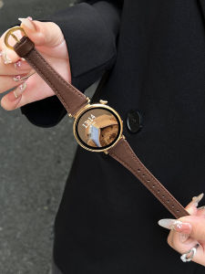 Luxurious Fashionable Genuine Leather Horsebit Watchband for Huawei GT5/4 Smartwatch Compatible with Watch3/4Pro Womens Autumn Winter Wristband