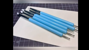 พู่กันปั้นชิ้นงาน ไม้ดอท หัวกลม หัวยางซิลิโคน ทำจุด งานปั้นเครื่องประดับ ตกแต่งเล็บ(1ชุด/5ชิ้น)