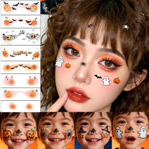 Halloween Stickers Childrens Face Makeup Transfers Little Girl Costume Change Transparent Transfer Stickers Pumpkin Witch Decorations Cute Cartoon Tattoos