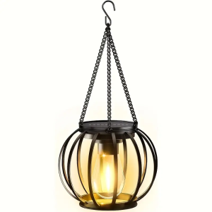 Vintage Solar Lantern Outdoor Solar Hanging Lanterns Lights with Hook Warm White Waterproof Solar Lights for Patio Garden Porch