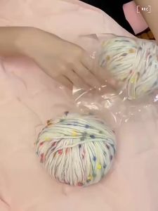 2sql ไหมพรมขนแกะ 50 กรัม/ม้วน ด้ายถักแบบทำมือ พันคอหลาก สีไหมพรมขนแกะ รุ้งส้ม สำหรับงานฝีมือ