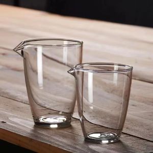 Thickened High Borosilicate Glass Transparent Tea Set Gongfu Tea Brewer Heat Resistant No Handle Worry Free Public Cup