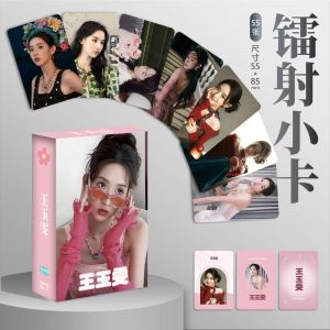 Thẻ LOMO Laser 55 Chiếc Nhỏ Wang Yuwen Bao Bì Hộp Hoạt Hình Hoạt Hình Ba Inch Thẻ Lấp Lánh Thẻ Laser Phụ Kiện