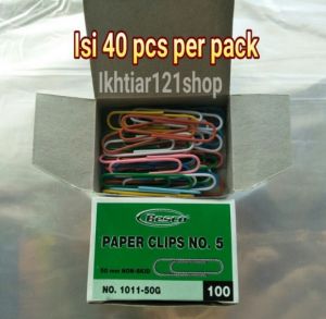 Paper Clips/Klip Kertas NO 5 Jumbo Warna- warni