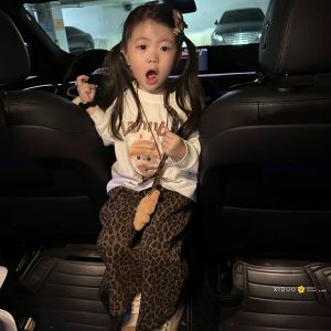 Cute Long Sleeve Cotton T-Shirt for Girls round Neck Printed Pure Cotton Childrens Clothing Fashionable Kids Fashion