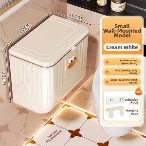 MEIZHUFU | Bathroom Home Garbage Can Wall-Mounted With Lid