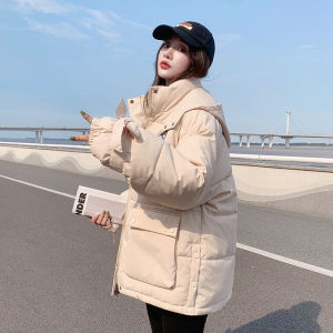 Oversize Bread Style Short down Cotton Jacket Womens Fashion Autumn Winter Outerwear Thick Cotton Coat Korean Version Loose Fit