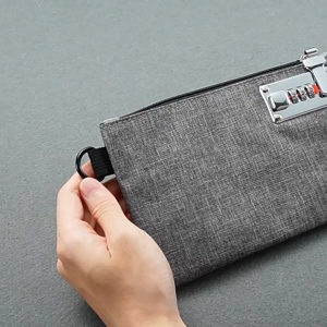 Portable Lockable Money Bag Multi Functional Phone Bag Anti Theft Card Bag With Coded Lock For Cash