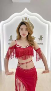 Áo Đính Đá Sang Trọng Và Chân Váy Dài Gợi Cảm 2 Món Trang Phục Múa Bụng Dành Cho Nữ Người Lớn & Trẻ Em Quần Áo Tập Luyện Chuyên Nghiệp Chất Liệu Polyester Và Elastane