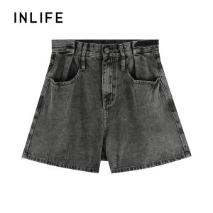 INLIFE | High-waisted Loose Casual Jeans Shorts 5 Inches
