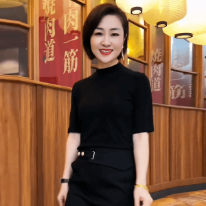 Slim Fit Cotton T-Shirt Half High Collar Five Sleeve Base Top Fashionable Outerwear Spring Autumn New Style Thread Cotton Body Shirt