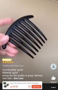 Hair Clips Side Comb Tooth Foldable Hair Pin Sikat Sanggul