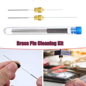 3D Printer Nozzle Cleaning Tool E3D Stainless Steel Throat Needle MK8 Brass Pin Unclogging Kit for Extruder Accessory Hotend