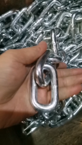 Perfect Tools 4-6mm Kadina 1-3-5 Meters Heavy Duty Galvanized Steel Chain Kadena Galvanized Sliver Chain for Locking/Decorate/Lifting