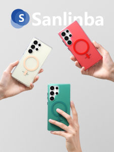 เคสโทรศัพท์แม่เหล็กใส Sanlinba Macaron สำหรับ Samsung S25 Ultra/S24 Ultra รุ่นใหม่ ดีไซน์เรียบง่าย ป้องกันการตกหล่น สำหรับทั้งชายและหญิง