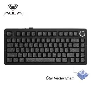 AULA F75 Wireless Mechanical Keyboard Hot Swappable Creamy Pre-lubed Star Vector Switches RGB Backlit 2.4GHz/Type-C/BT5.0