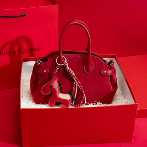 Red Wedding Handbag Womens Luxury Boston Bag Elegant Atmosphere Bride Commuting Crossbody Bag Gift Shoulder Bag Handbag