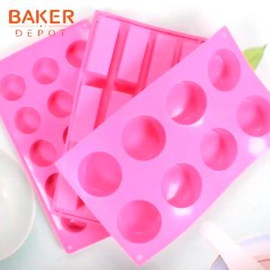 Khuôn Silicon 4 ô Chữ Nhật-Tròn-Vuông-Bầu Dục Làm BánhThạch Rau Câu Fondant Trang Trí Xà Phòng Handmade Loại Đẹp
