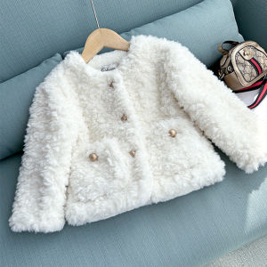 Thickened Faux Fur Childrens Cotton Jacket Warm Autumn Winter Coat for Boys And Girls Baby Soft Plush Outerwear