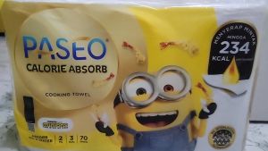 Tisu Dapur Berkualitas Tinggi: Tissue Paseo Calorie Absorb Cooking Towel 3 Roll x 70 Sheets
