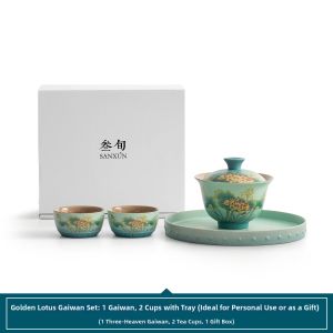 SANXUN | Gilt Lotus Theme Elegance Gaiwan Set