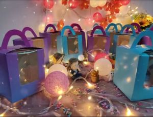 Colorful Pastry Box Single Solo Cupcake Box Cookies Boxes Individual Box with Handle 1pcs 2M55