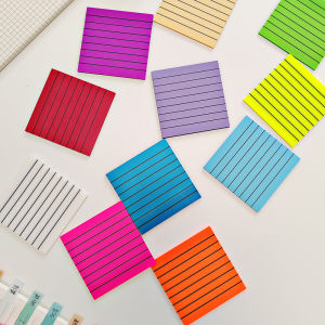 Transparent Horizontal Line Sticky Notes Strong Adhesive Correction Office Supplies Large Size Colorful Memo Paper