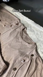 One Set Busui Oversize Kaos Spandek Rayon Setelan Menyusui Chia One set