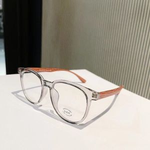 Anti Blue Light Student Glasses Korean Edition Vintage Wood Square Glasses Computer Glasses