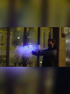 ปืนยิงฟองสบู่ ฟองเป่าสบู่ 40 รู เป่าฟองของเล่น ปืนฟองสบู่เด็ก ปืนเป่าฟองสบู่ เครื่องเป่าฟอง พร้อมเอฟเฟกต์แสง