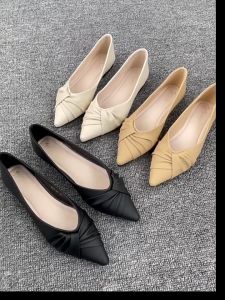Sandals women ladies casual Korean Fashion Ballet Shoes For Women soft Flats Shoes Elegant Office Shoes Casual Pointed sandals Leather sale original party shoes