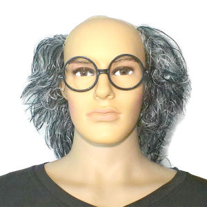 Einstein Wig Stage Performance Bald Head Full of Fluffy Hair Fake Hair Headwear for Role Play Cosplay Natural Looking Hair