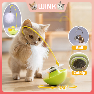 Ball Feather Tumbler Catnip Interactive Toy Catnip Tumbler Funny Kitten Chasing Toy With Feather Ball Pet Supplies