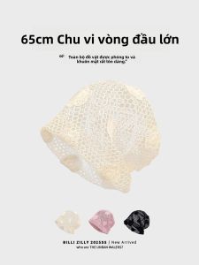 BILLI ZILLY | Mũ len dệt kim hoa mỏng thoáng khí mùa hè cho nữ Mũ trùm đầu hình quả bóng cỡ lớn đa năng Mũ lạnh có viền tròn không có viền