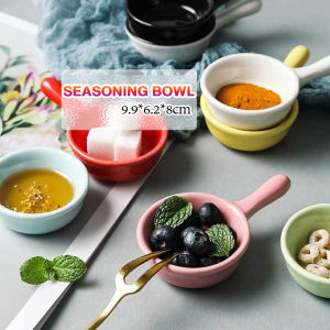Jozoo Creative Ceramic Mini Seasoning Dish with Single Handle 9.9*6.2*2.8cm