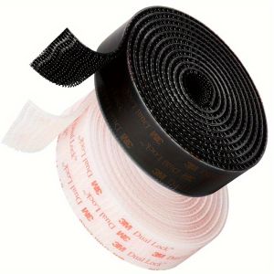 Nylon Hook & Loop Fastener Tape Strips - 1 Inch x 3.28 Feet Dual-Sided Self-Adhesive Mushroom Head Interlocking Tape Reusable No-Drill Mounting for Office & Home Decor Manual Applications
