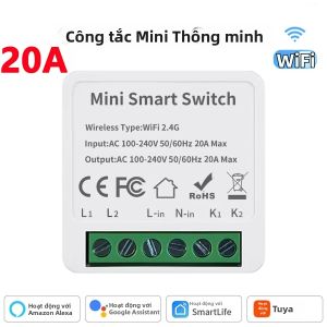 Mô-đun Công Tắc Đèn Thông Minh WiFi Zigbee 3.0 Điều Khiển 2 Chiều 16A 20A Rơle Ngắt Mạch Điều Khiển Bằng Giọng Nói Tương Thích Với Tuya Alexa Google Home