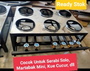 kompor martabak mini 6 tungku 6 kran / kompor serabi