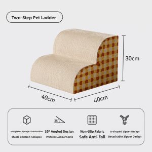 HELLOLEIBOO | Pet Stair Steps for Dogs Bed Ramp Washable Small Senior Dog Ladder
